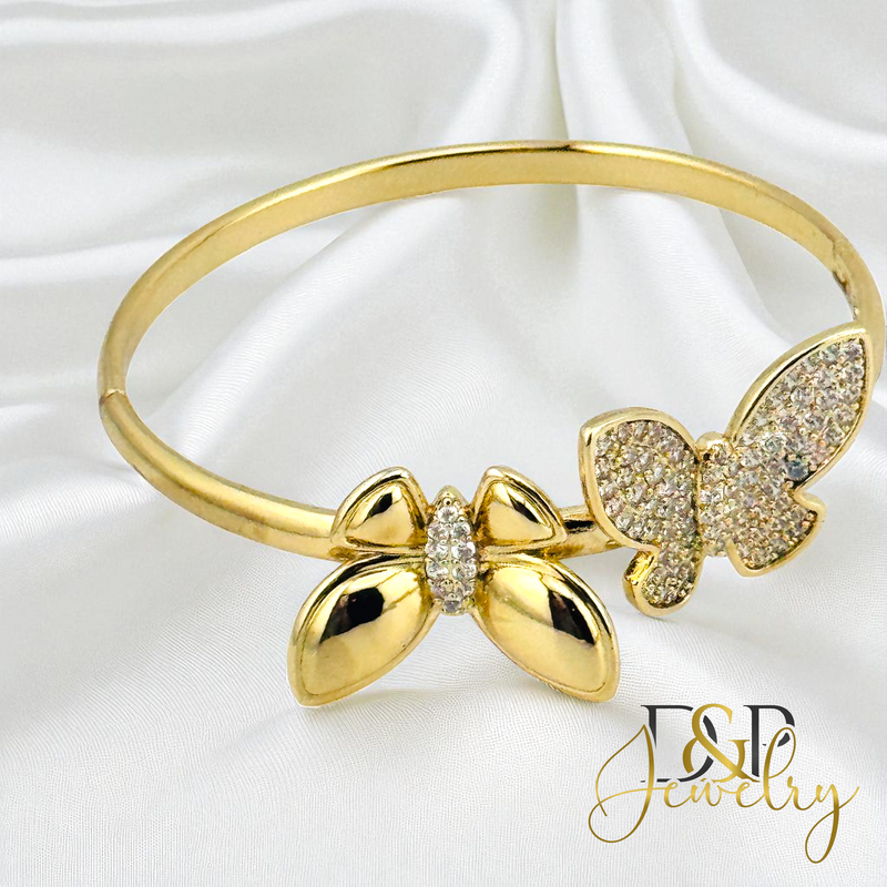 14K BUTTERFLY BANGLE BRACELET BR804