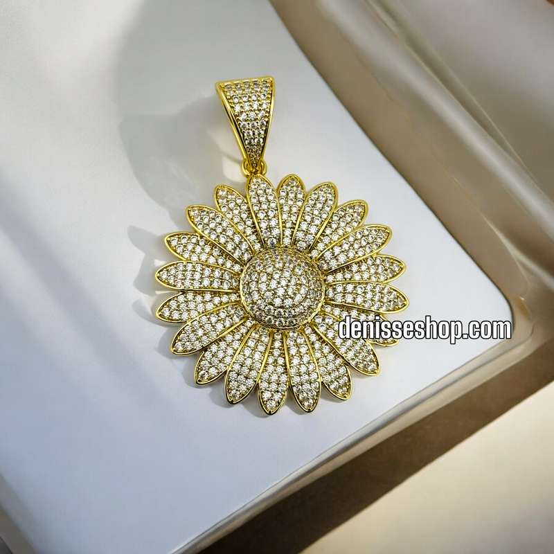 14K SUNFLOWER PENDANT P343