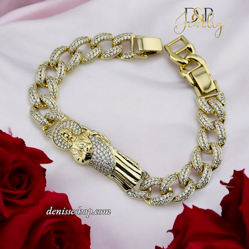 14K SAINT JUDE DIAMOND BRACELET BR653