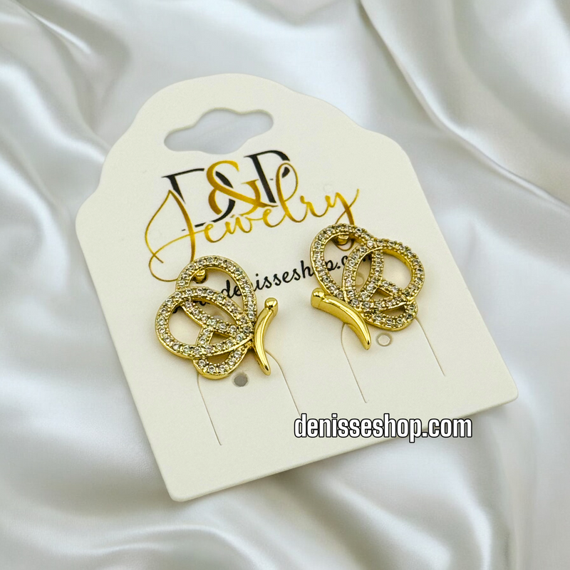 14K BUTTERFLY EARRING E578