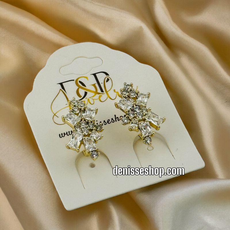 14K WHITE EARRINGS E502