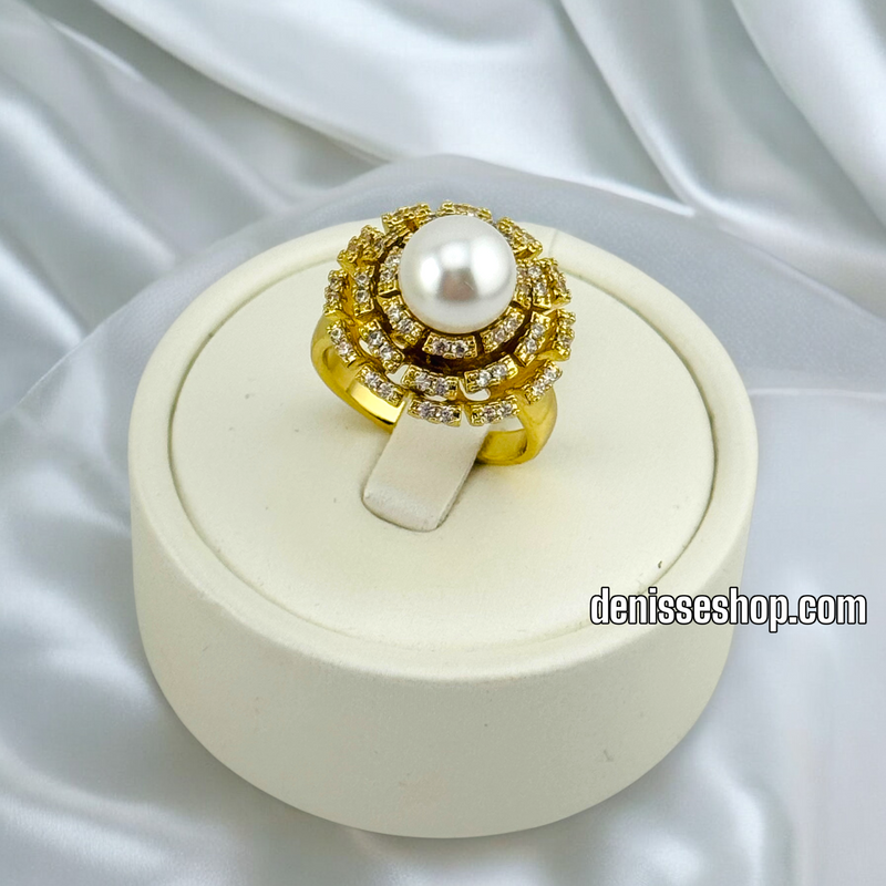 14K WOMAN PEARL GIRATORY RING RG292