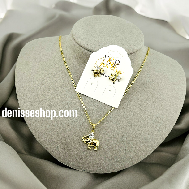 14K ELEPHANT NECKLACE SET C45