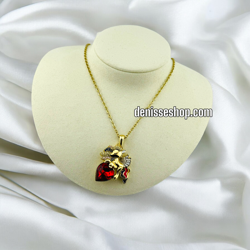 14K RED UNICORN NECKLACE N21