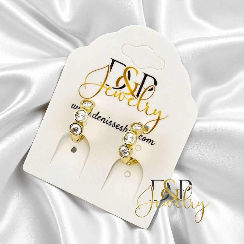 14K SMALL WHITE HOOP EARRING HP775