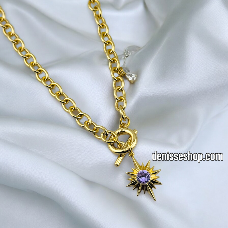 14K PURPLE SUN NECKLACE 18&