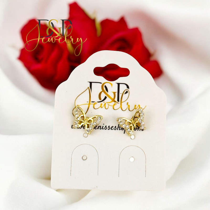 14K BUTTERFLY EARRING E890