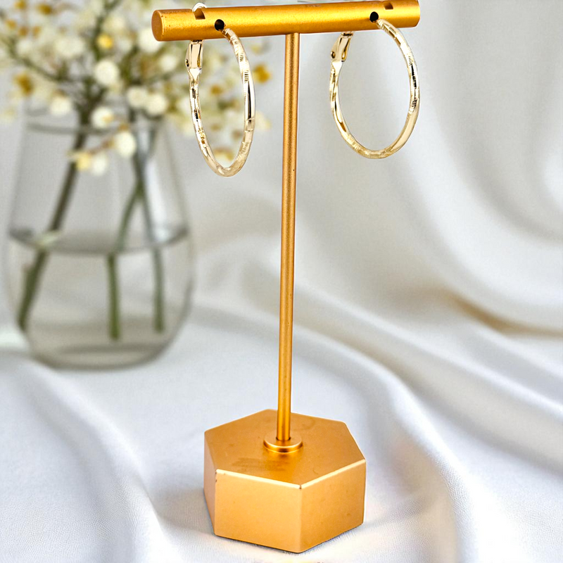 14K GOLD MEDIUM HOOP EARRING HP753