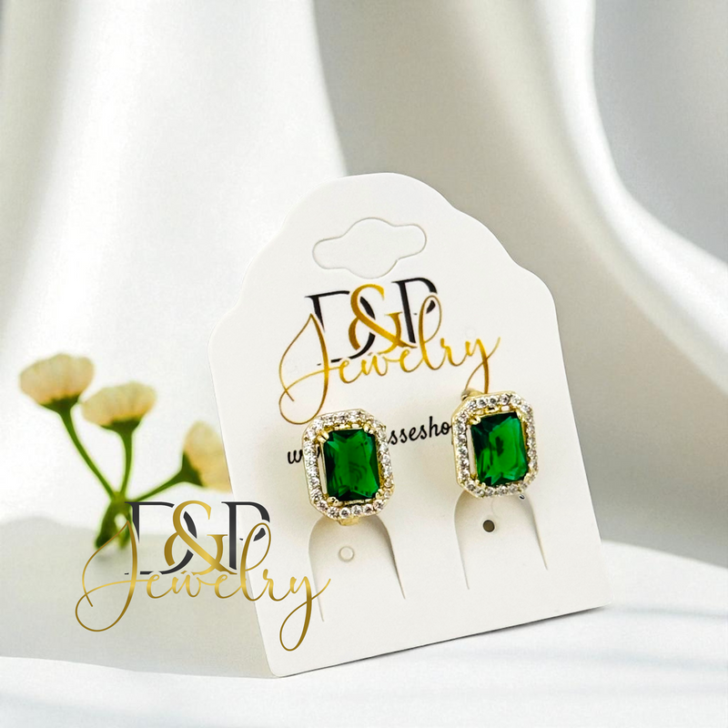 14K GREEN EARRING E917
