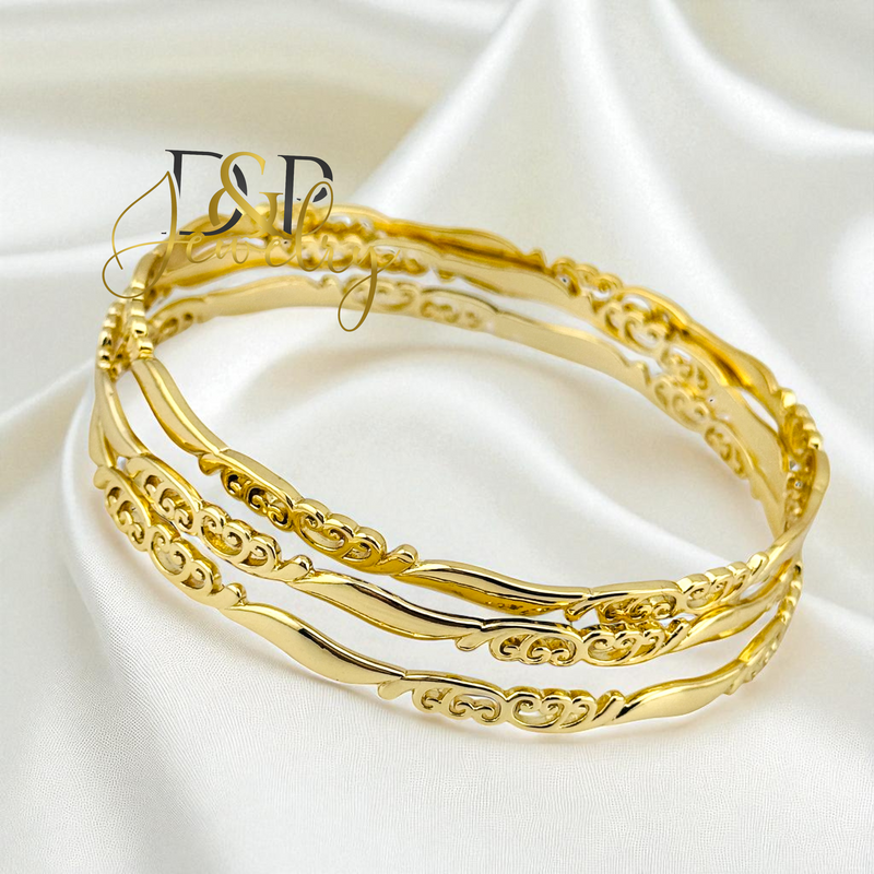 14K THREE SET BANGLE BRACELET 70mm BR791