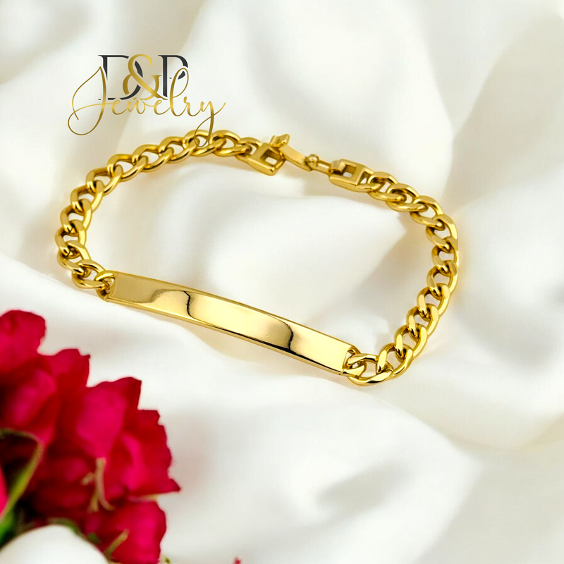 14K GOLD PLAQUE CUBAN BRACELET BR743