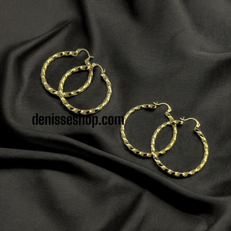 14K GOLD HOOPS HP380