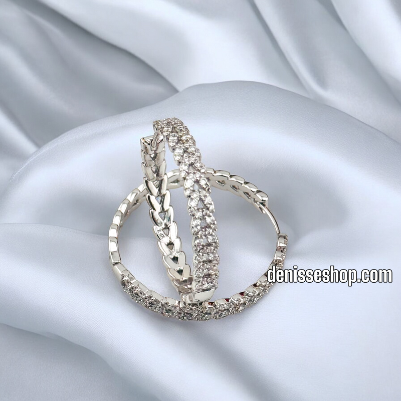 SILVER MEDIUM HOOP EARRING HP615