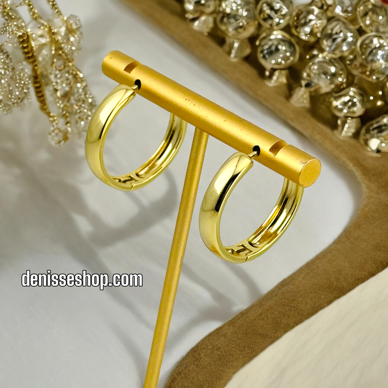 14K SIMPLE GOLD HOOPS HP450