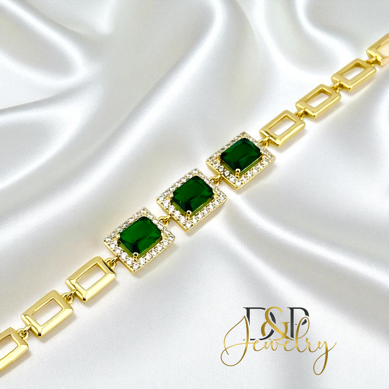 14 GREEN STONE BRACELET BR838