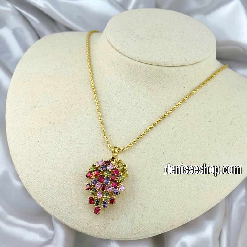 14K / WOMEN / MULTICOLOR ZIRCONIA NECKLACE N120