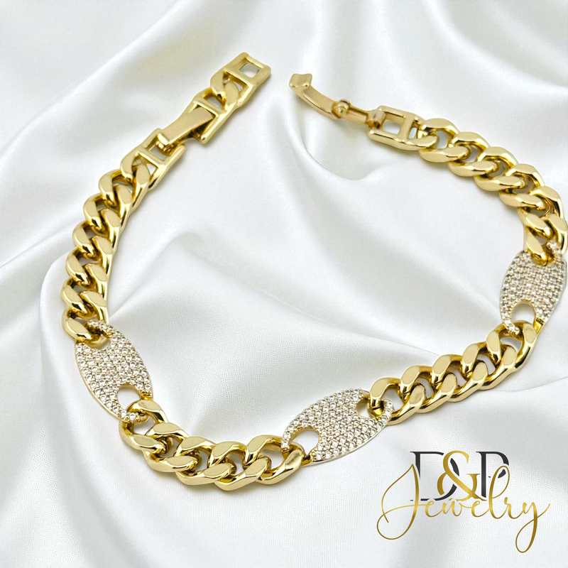 14K BLING LINK BRACELET BR802