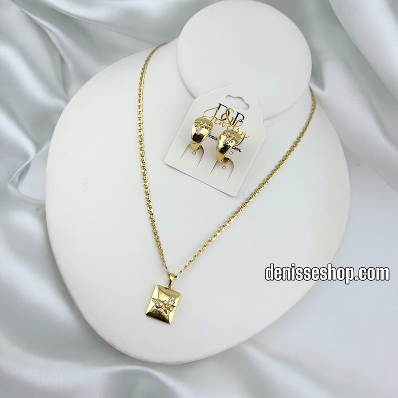 14K BUTTERFLY NECKLACE SET N223