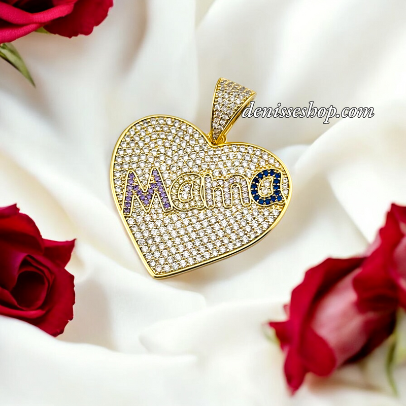 14K MAMA HEART BIG PENDANT P671