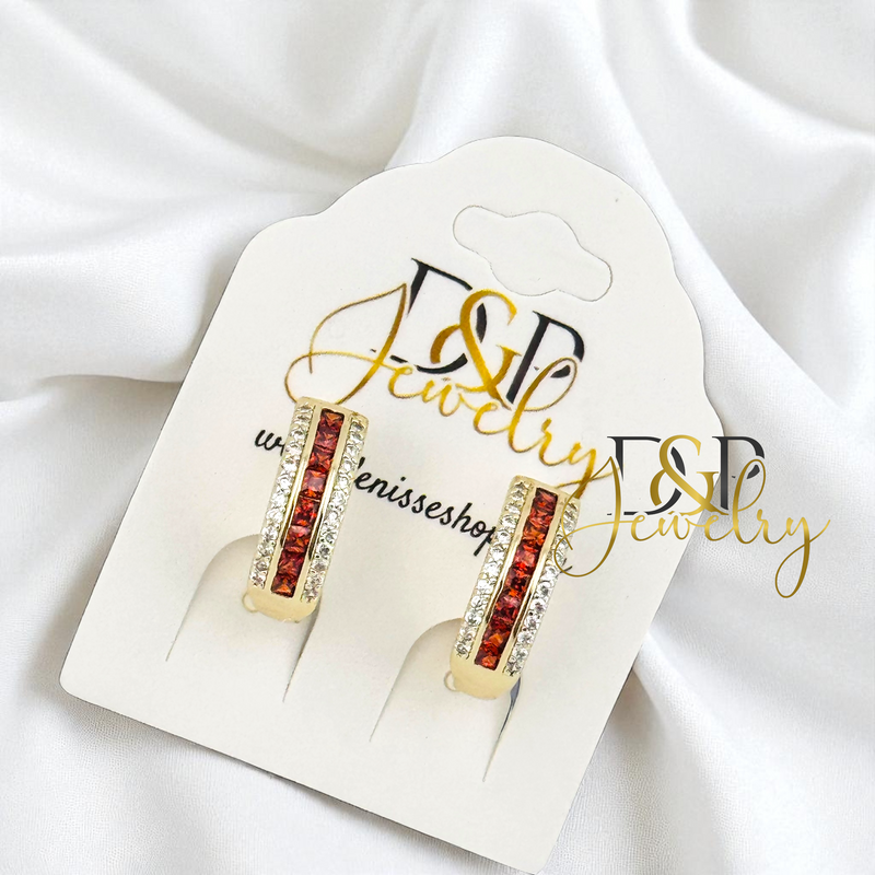 14K RED HOOP EARRING HP780