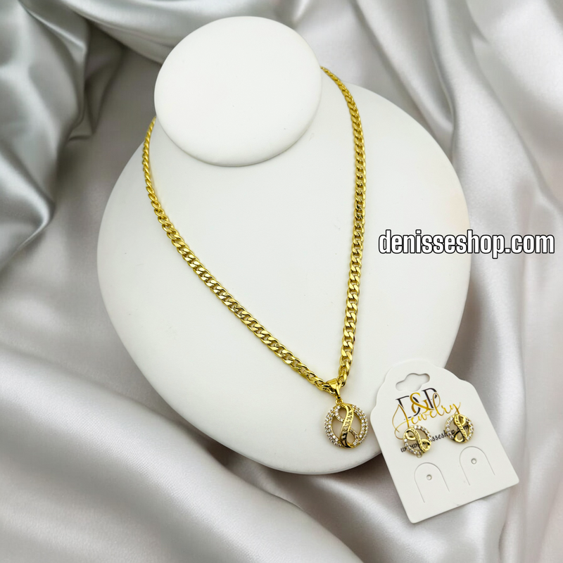 14K INFINITY NECKLACE SET N216