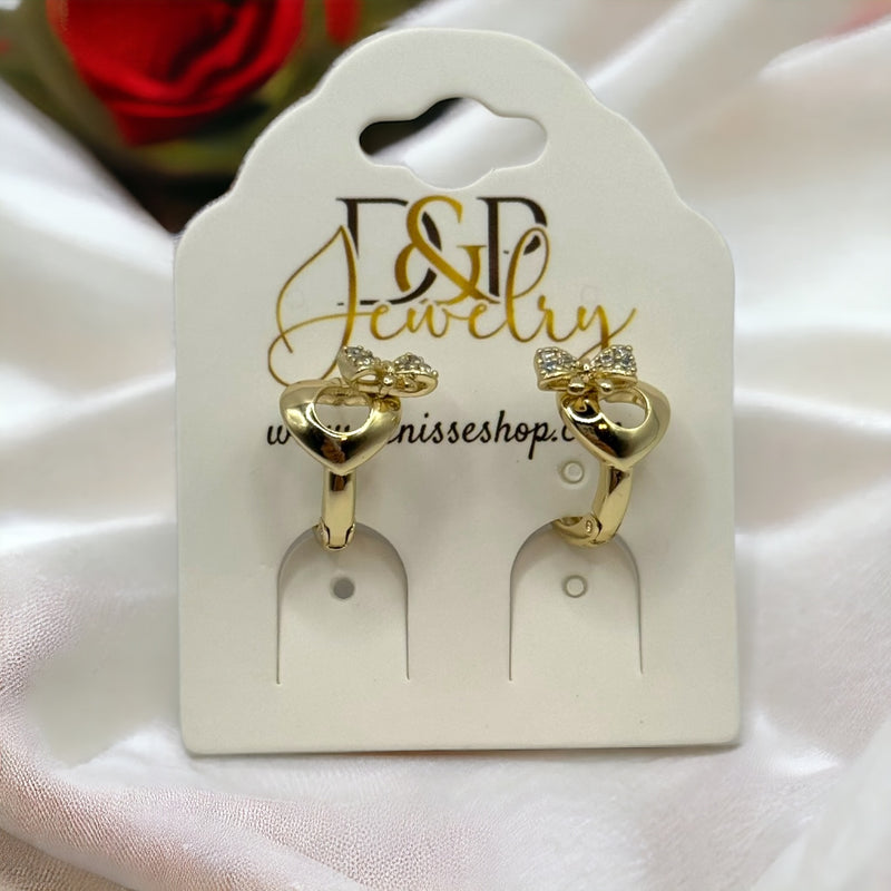 14K HEART EARRINGS E347