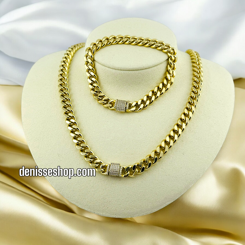 14K MONACO NECKLACE AND BRACELET N15