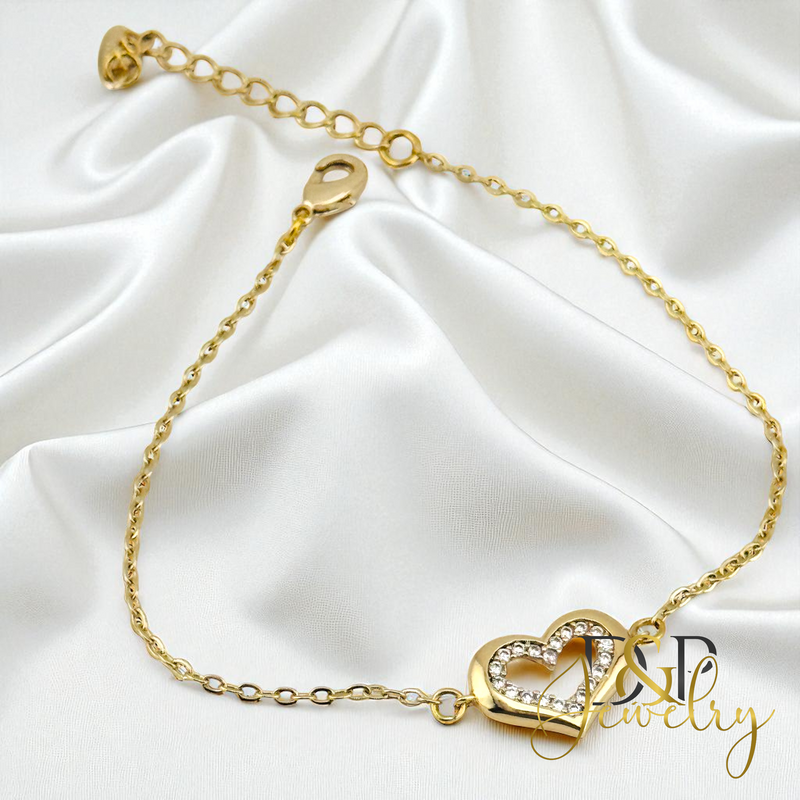 14K HEART THIN BRACELET BR798