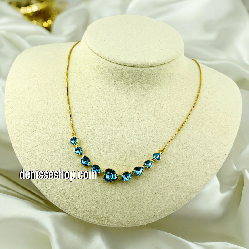 14K BLUE HEART NECKLACE N23