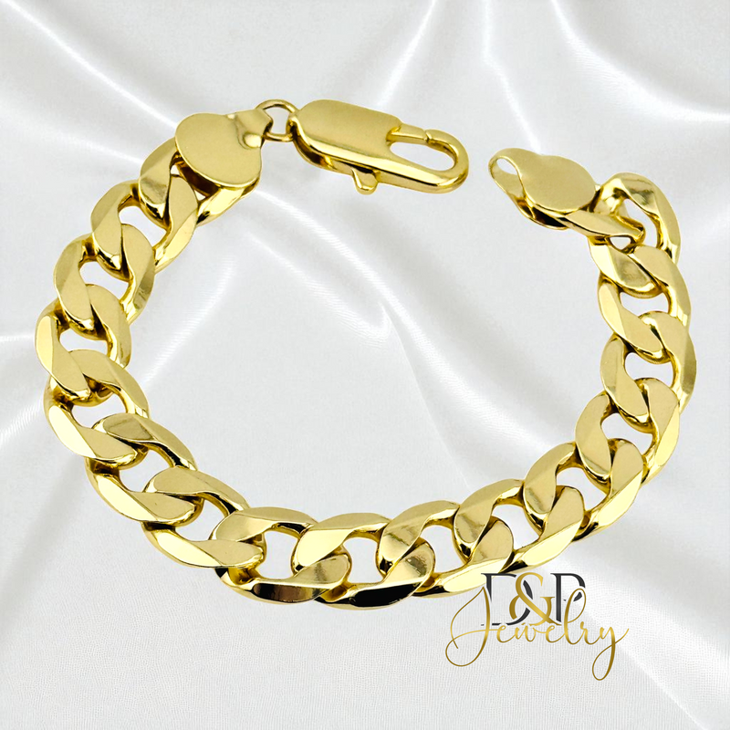 14K  MEN CUBAN 12MM 8" BRACELET 8&