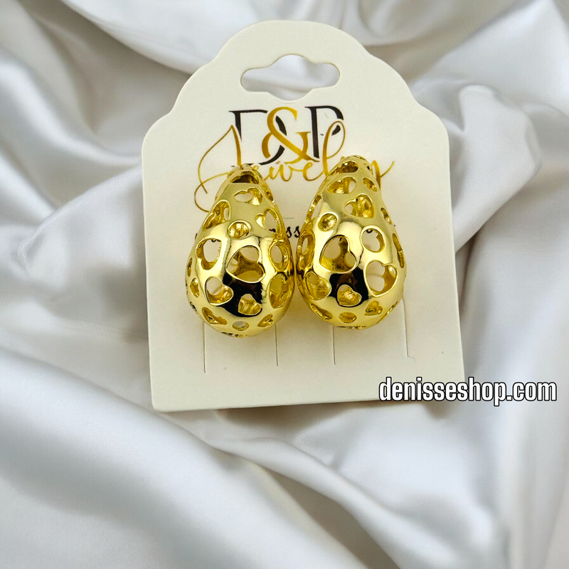 14K GOLD FASHION EARRING E658