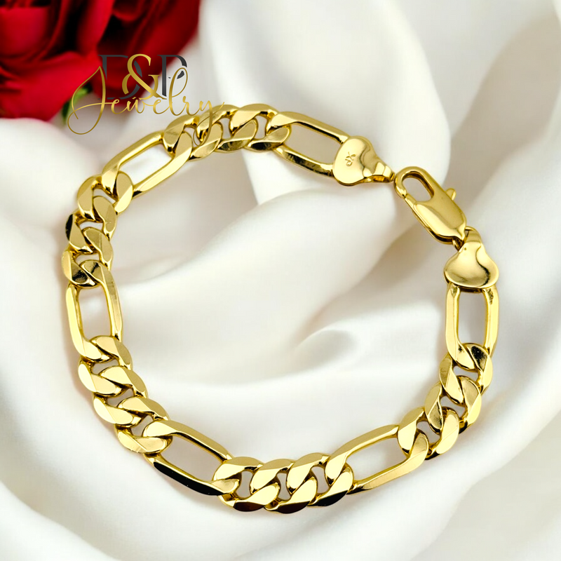 14K FIGARO DESIGN MEN BRACELET 8.5&