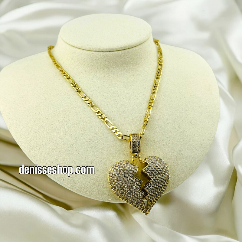 14K BROKEN HEART NECKLACE 20&