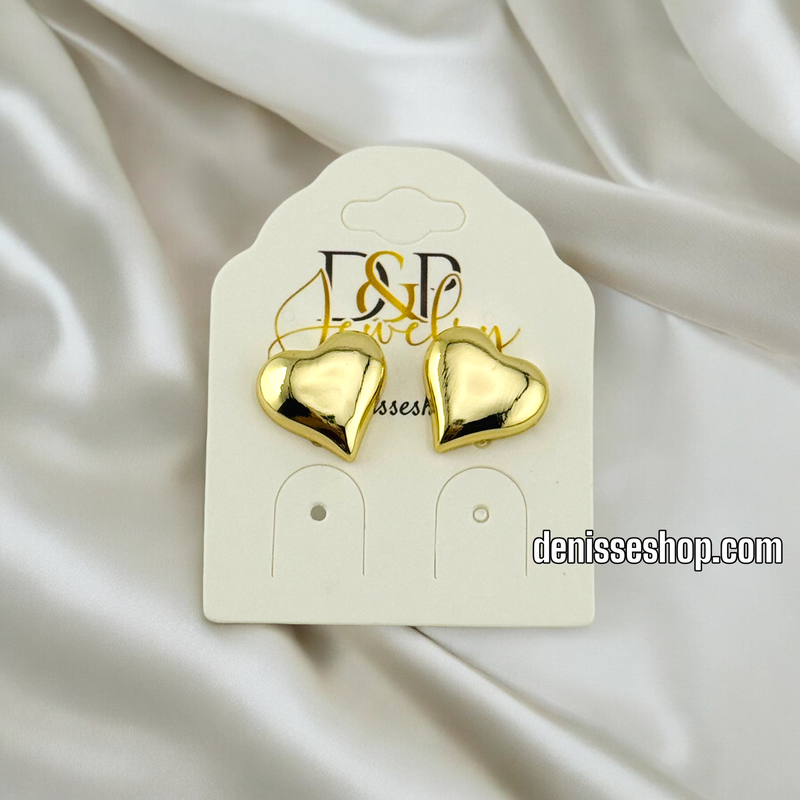 14K GOLD HEART SHAPE EARRING E657