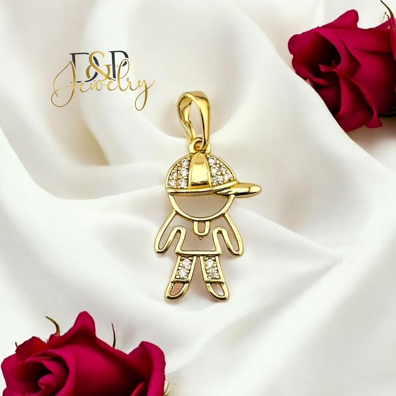 14K BOY WITH CAP PENDANT P821