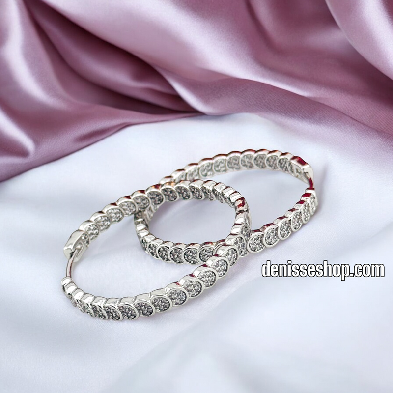 SILVER MEDIUM HOOP EARRING HP616