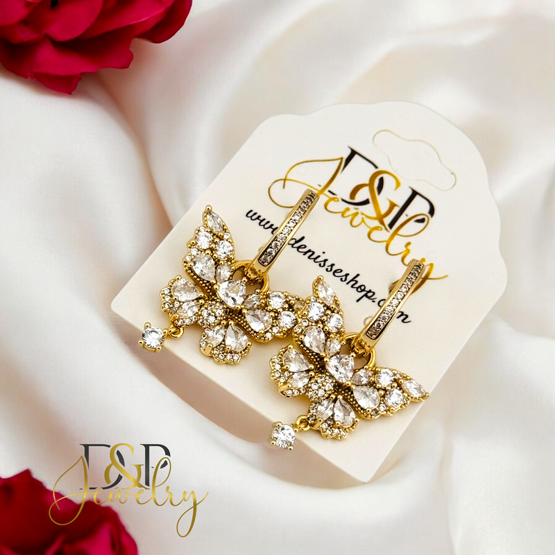 14K LONG BUTTERFLY  HOOP EARRING HP651