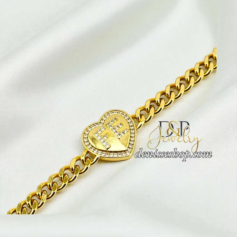14KGOLD FE HEART BRACELET BR863
