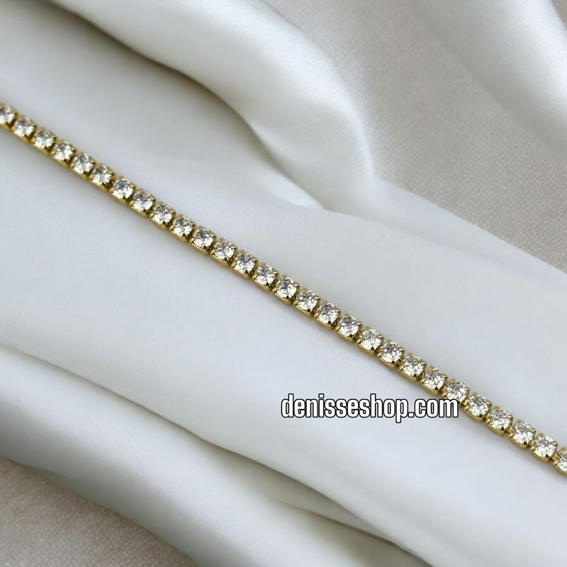 14K / WHITE STONE FASHION BRACELET BR534