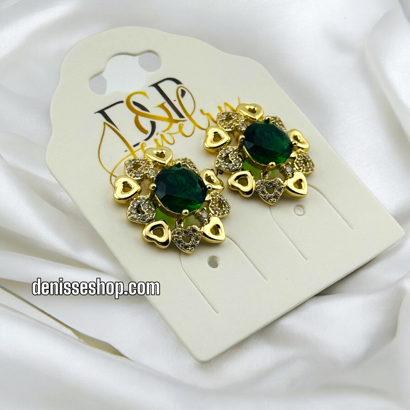 14K GREEN EARRING E615