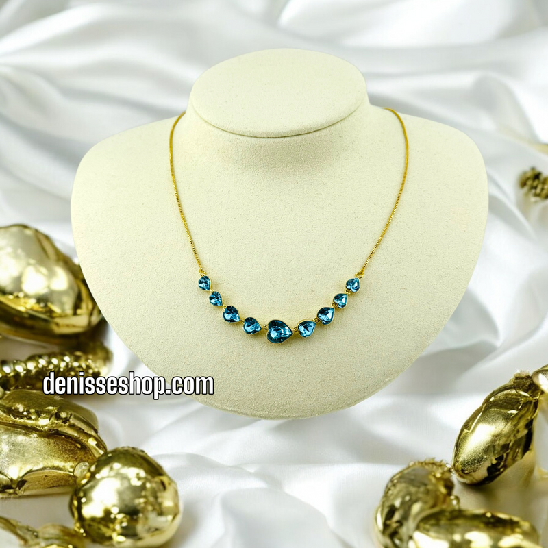 14K BLUE HEART NECKLACE N23