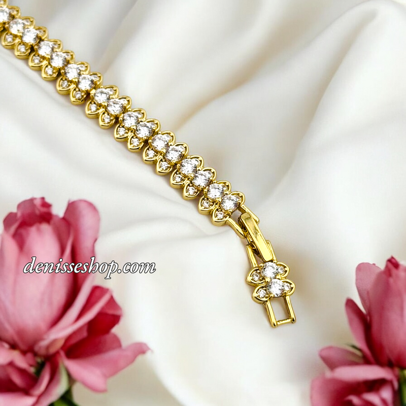 14K ELEGANT WHITE STONE BRACELET BR665