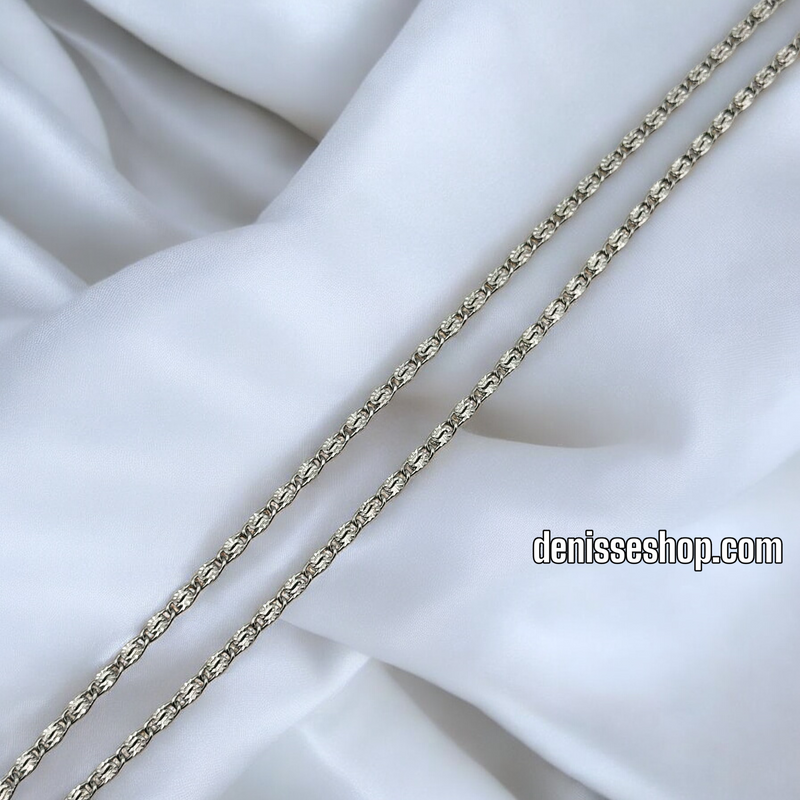 ROUNDED STAR DESIGN SILVER CHAIN 1 MM CH070