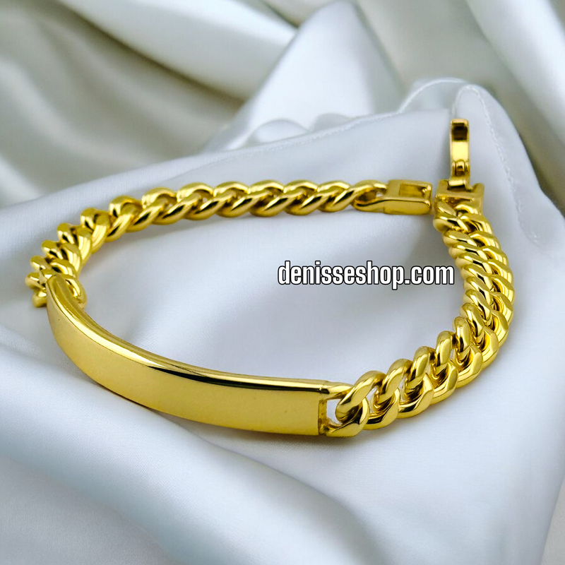 14K GOLD CUBAN BRACELET BR478