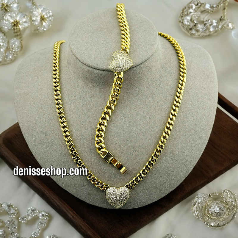 14K HEART NECKLACE SET N10