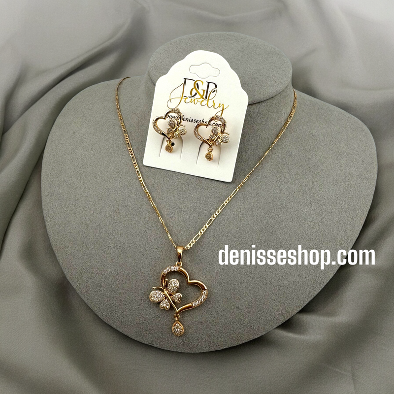 18K BUTTERFLY NECKLACE SET C22