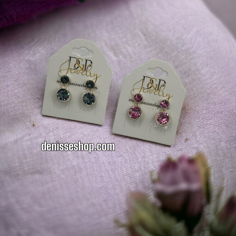 DOUBLE STONE EARRING E344