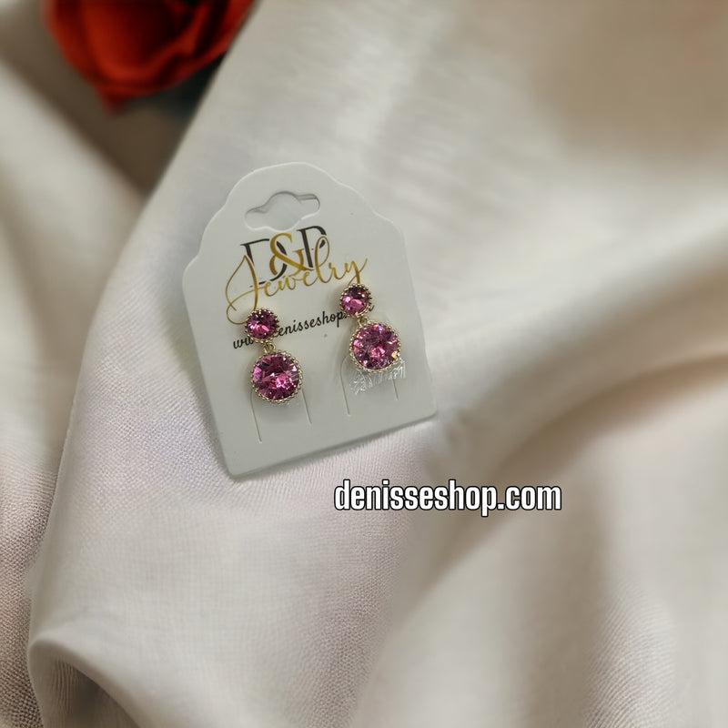 DOUBLE STONE EARRING E344