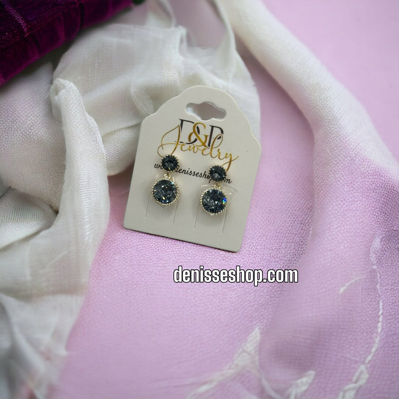 DOUBLE STONE EARRING E344