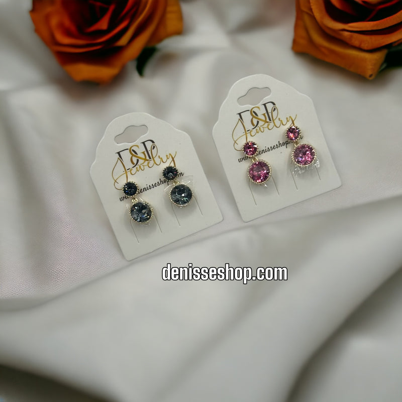 DOUBLE STONE EARRING E344